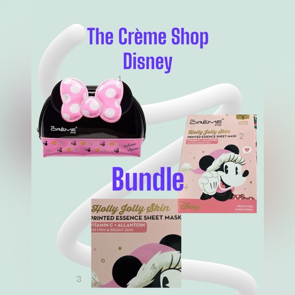 The Creme Shop Disney Minnie Mouse Bundle Travel Cosmetics Case, Sheet Masks NWT - Picture 1 of 7